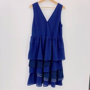 Anthropologie Tiered Ruffle Dress Tonal Mixed Media